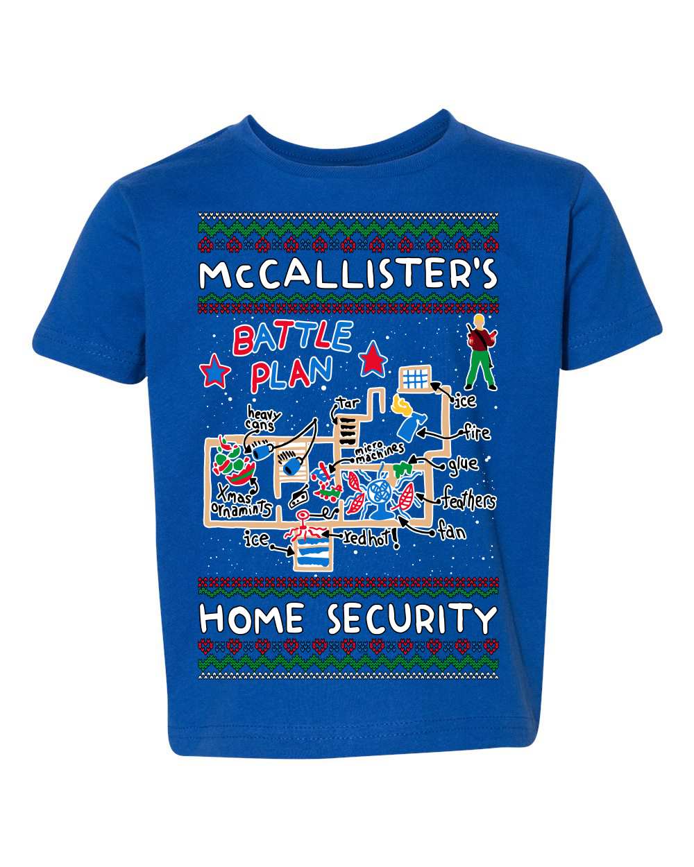 Camiseta gráfica McCallister's Home Security Battle Plan solo Kevin Toddler Crew - Imagen 5 de 7