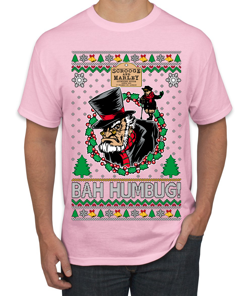 Scrooge BAH HUMBUG! Christmas Carol Novel Men TShirt - Picture 9 of 22