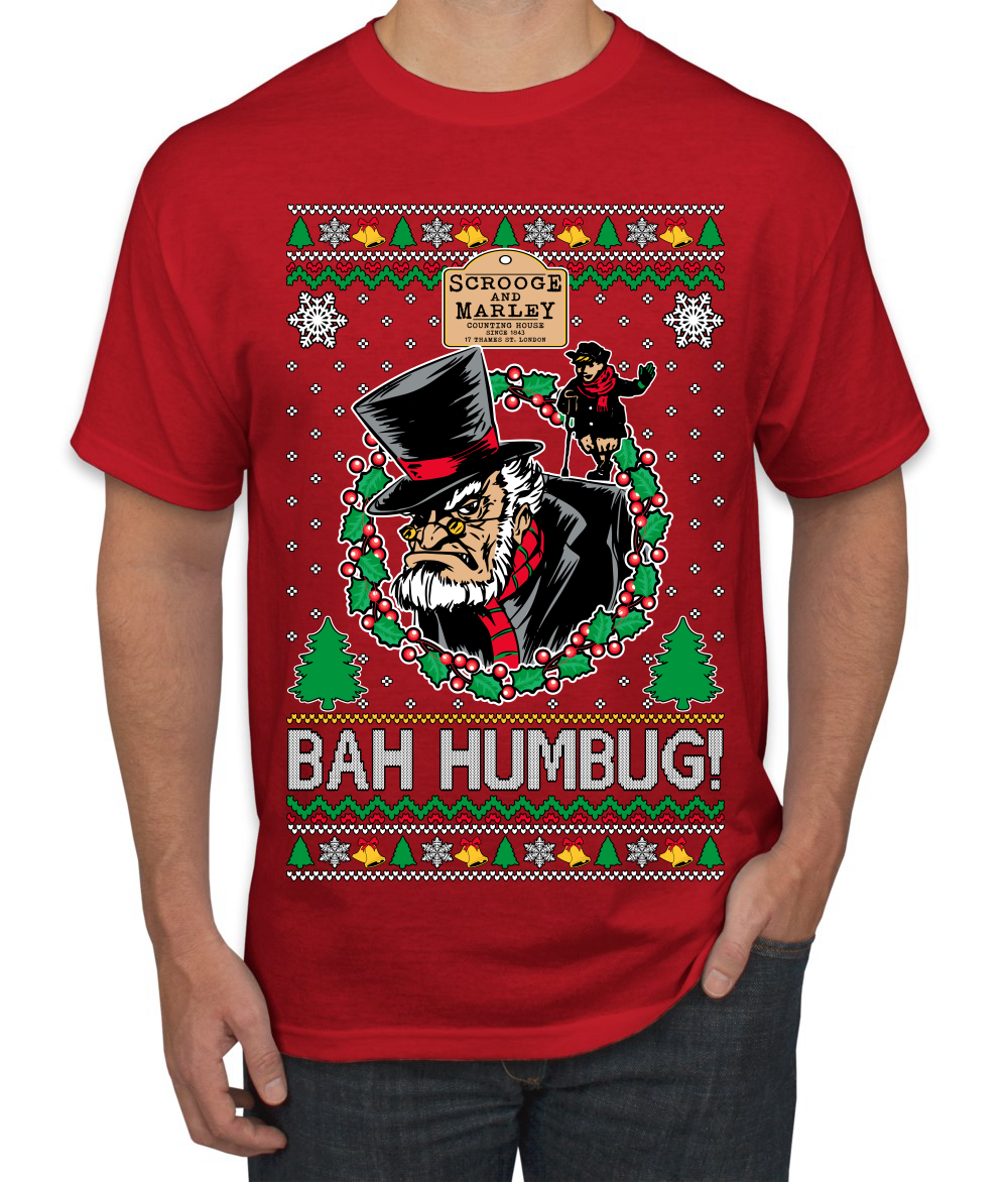Scrooge BAH HUMBUG! Christmas Carol Novel Men TShirt - Picture 13 of 22