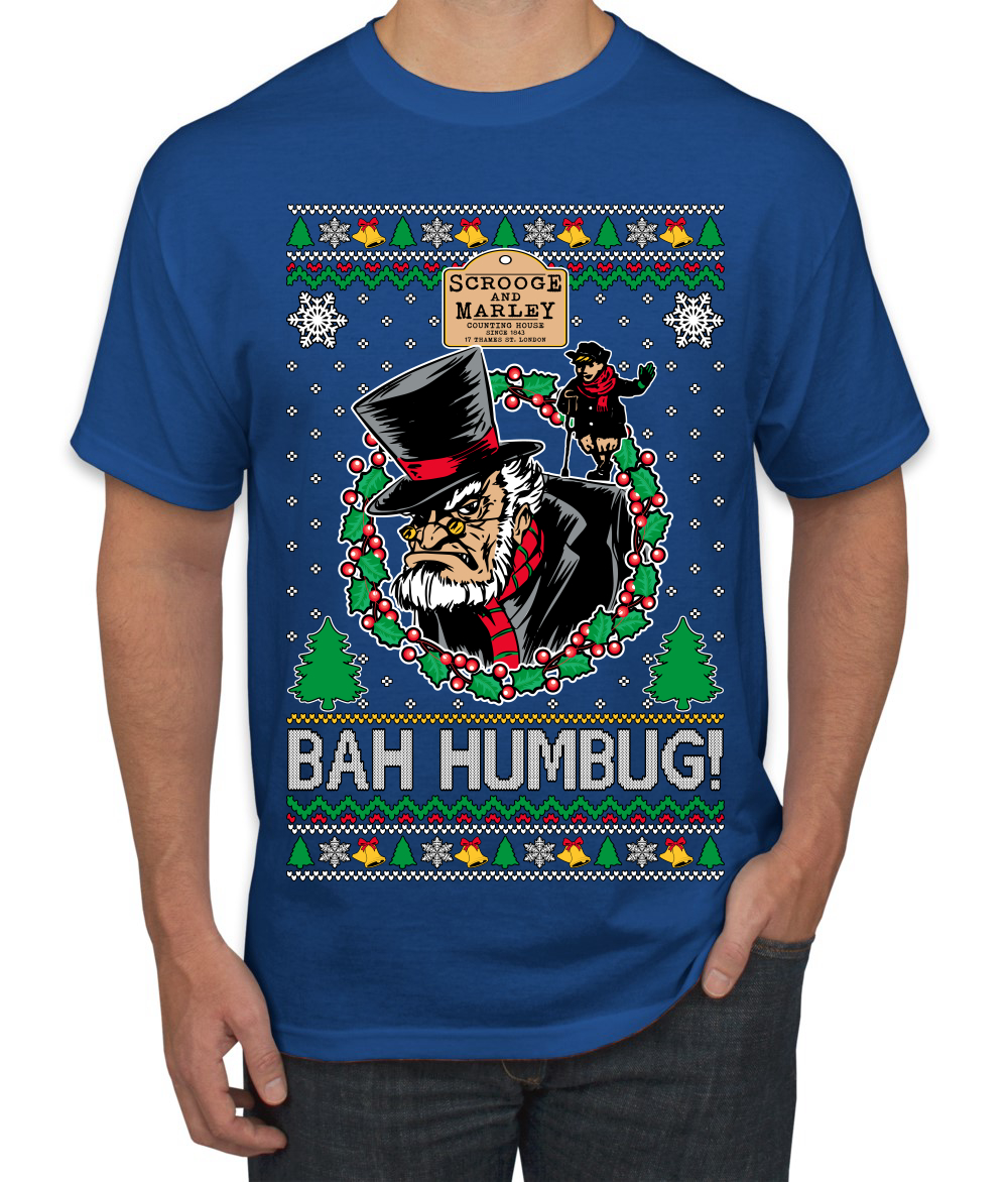 Scrooge BAH HUMBUG! Christmas Carol Novel Men TShirt - Picture 14 of 22