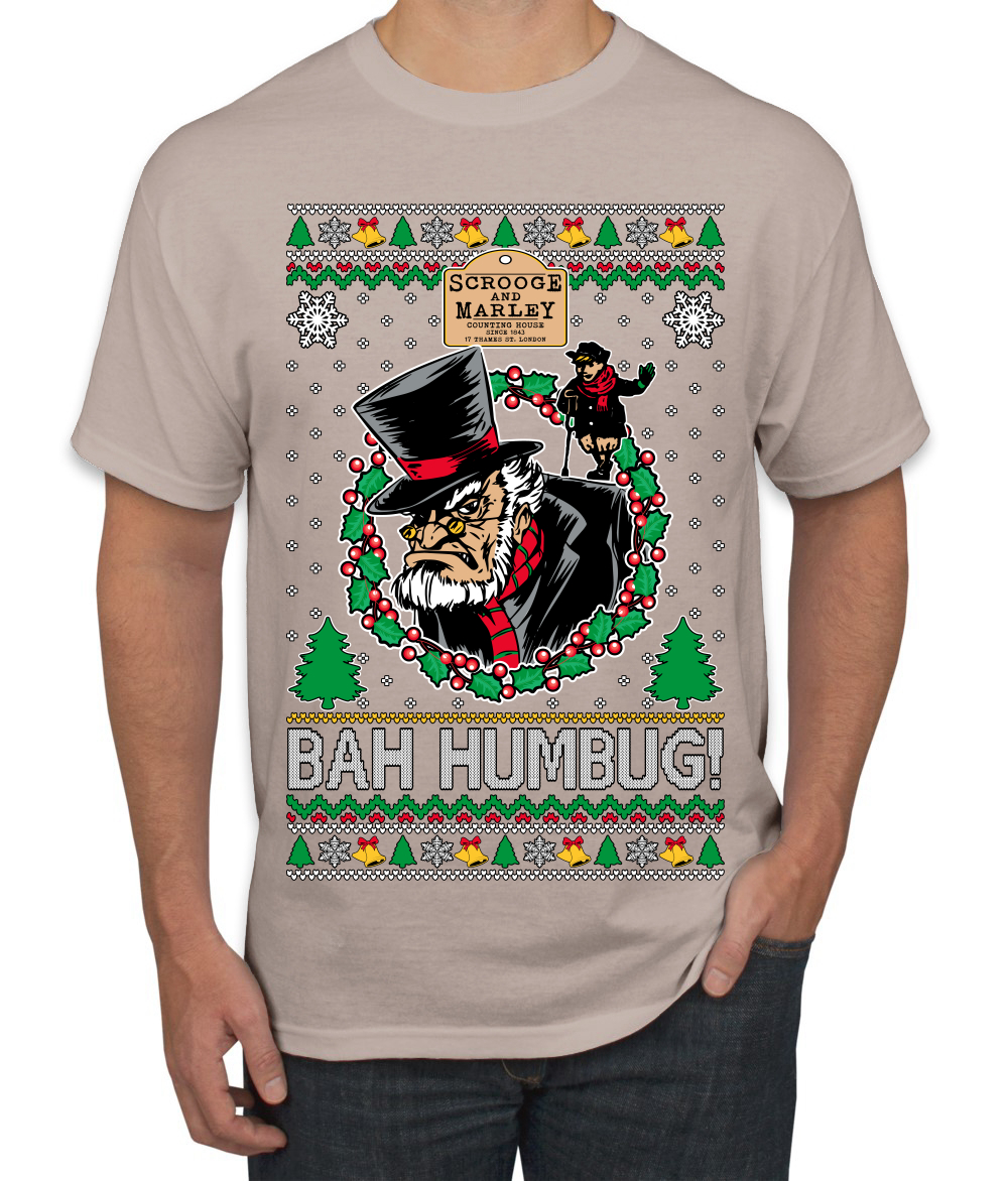 Scrooge BAH HUMBUG! Christmas Carol Novel Men TShirt - Picture 22 of 22