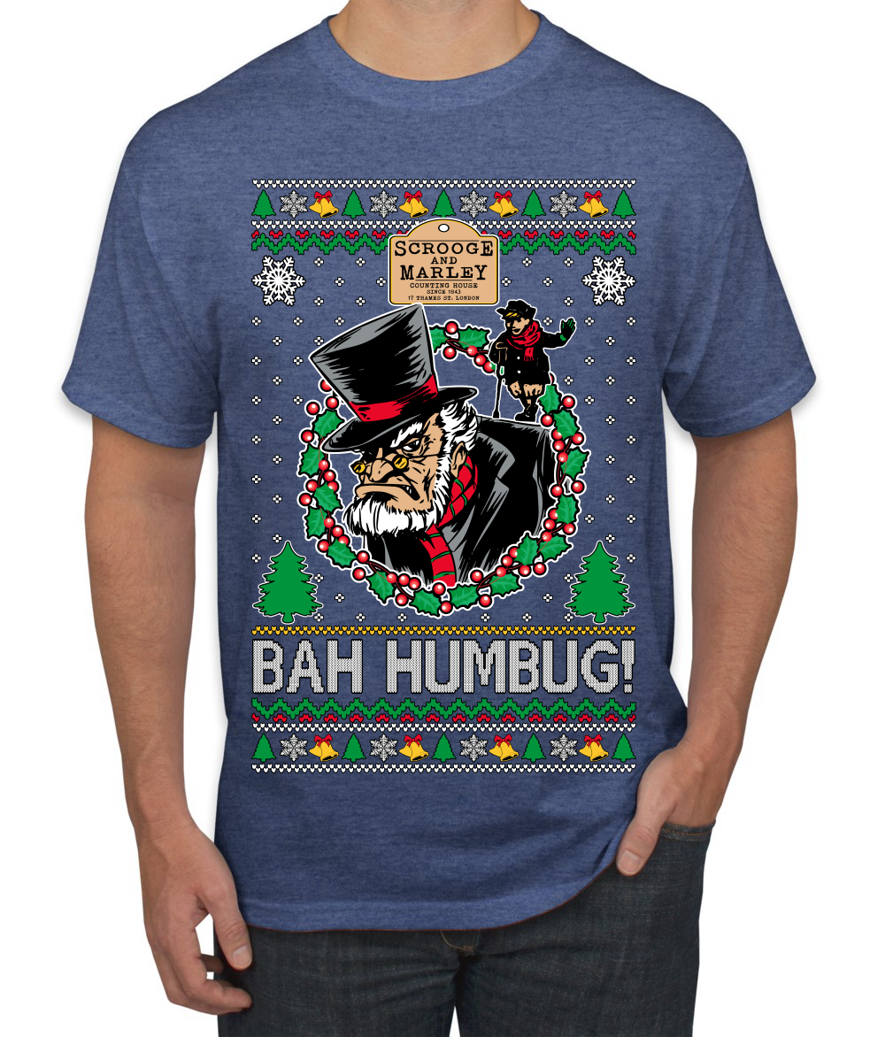 Scrooge BAH HUMBUG! Christmas Carol Novel Men TShirt - Picture 15 of 22