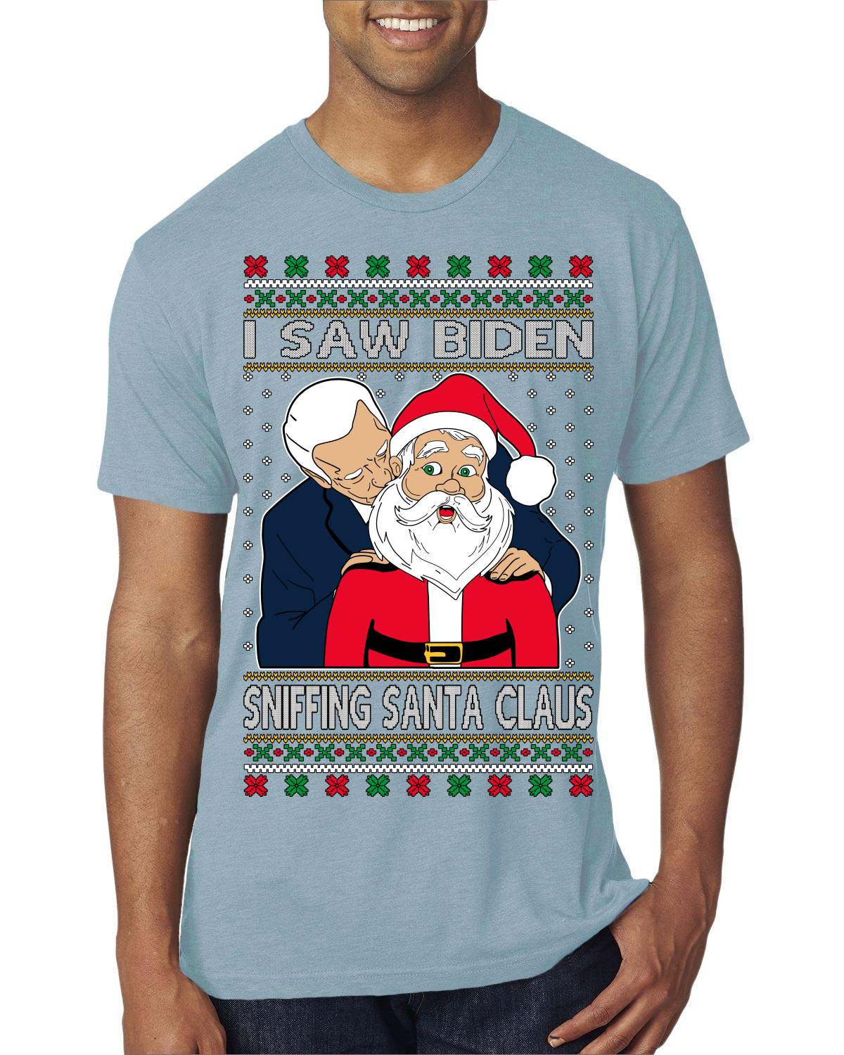 Camiseta I Saw Biden Sniffing Santa Claus Hombres Premium Tri Mezcla - Imagen 16 de 17
