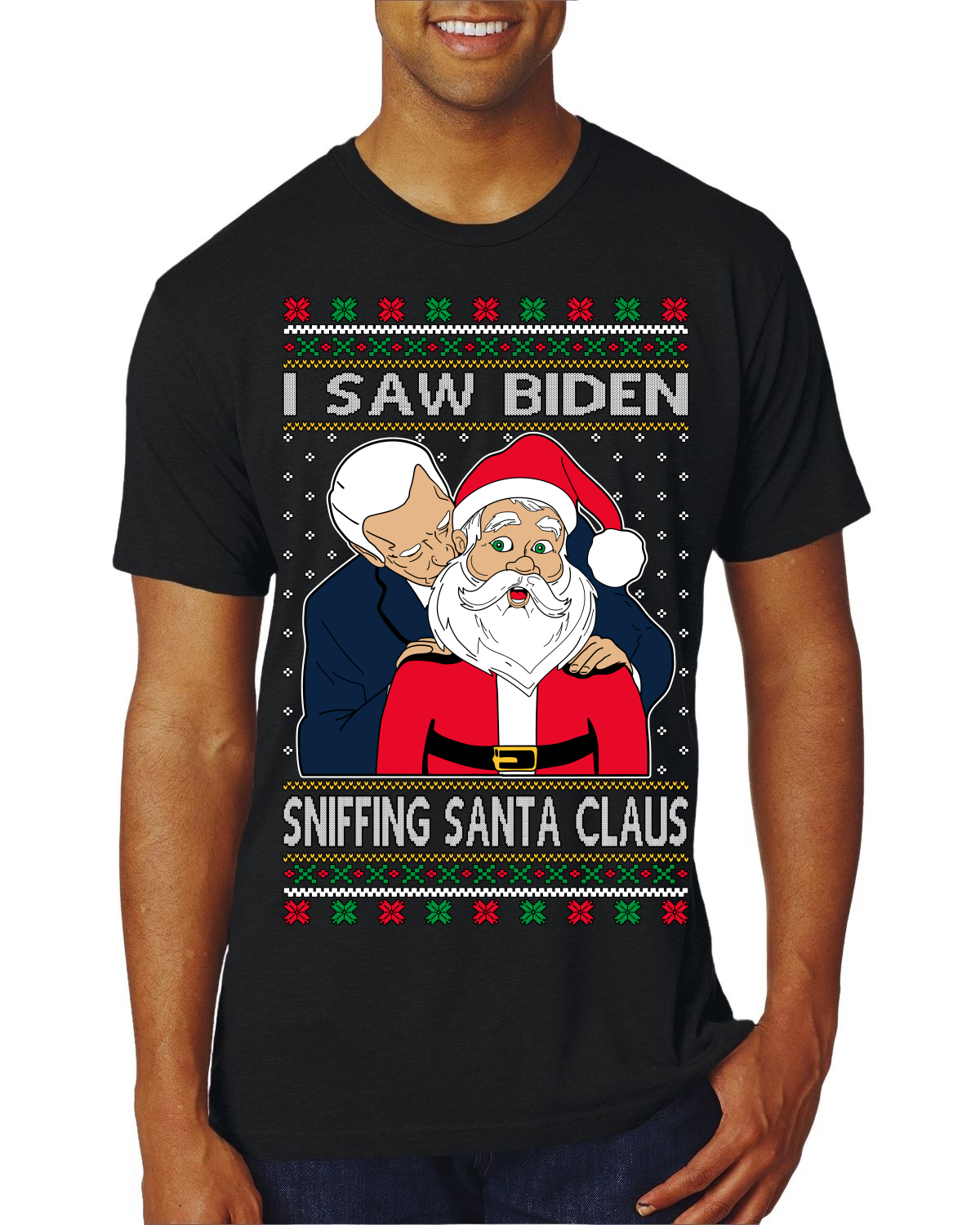 Camiseta I Saw Biden Sniffing Santa Claus Hombres Premium Tri Mezcla - Imagen 14 de 17