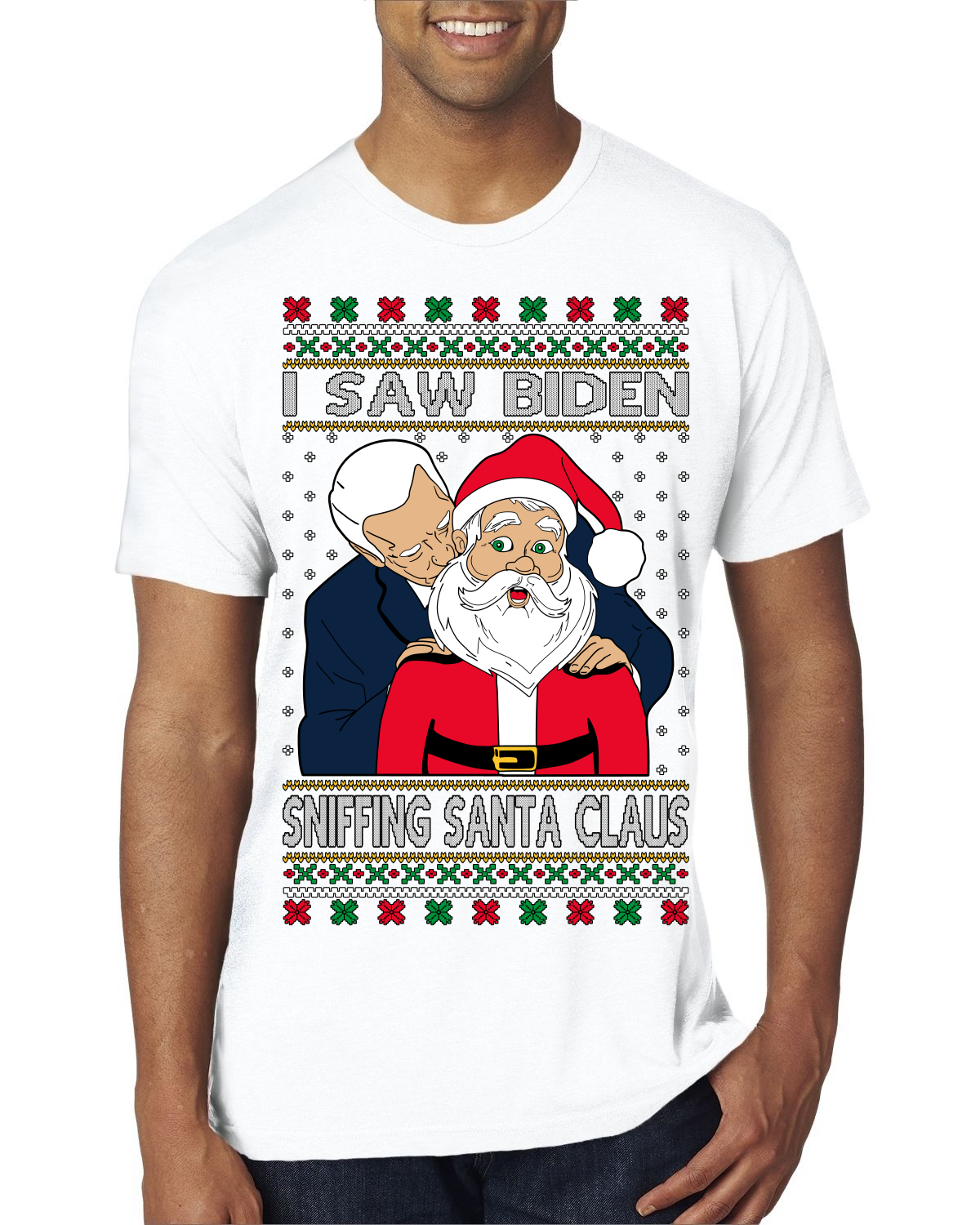 Camiseta I Saw Biden Sniffing Santa Claus Hombres Premium Tri Mezcla - Imagen 17 de 17