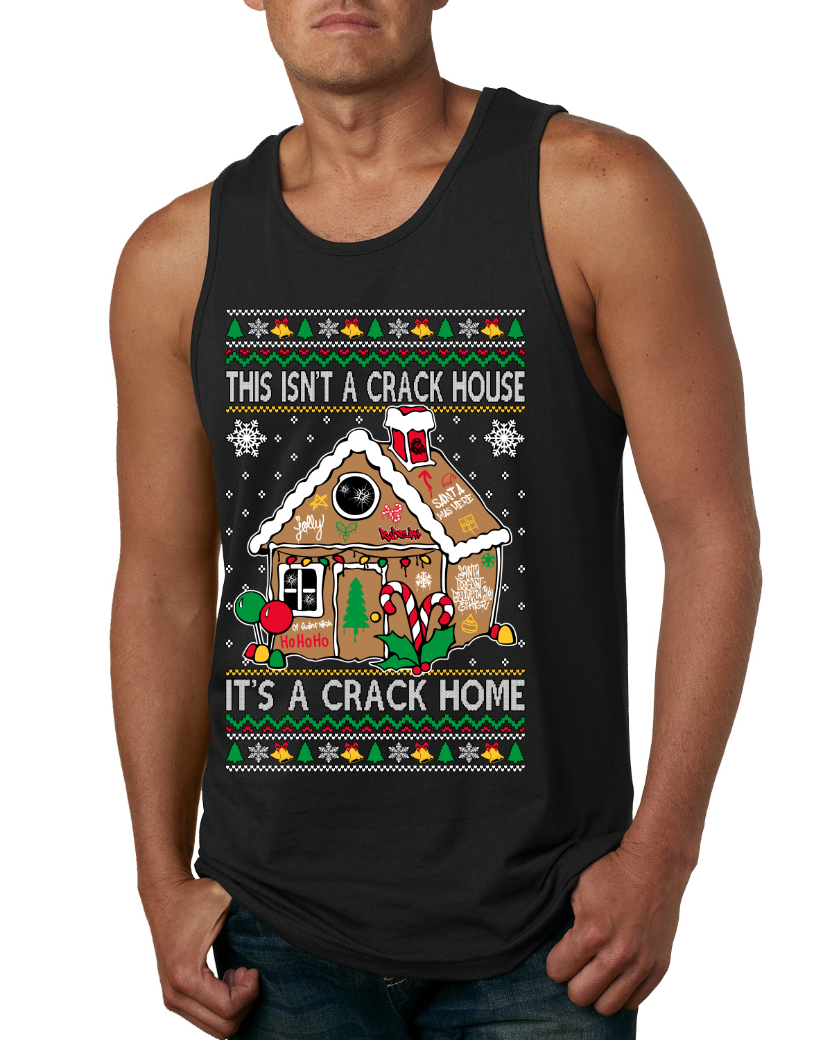 Camiseta sin mangas Gingerbread Not A Crack House It's A Crack Home para hombre - Imagen 3 de 9