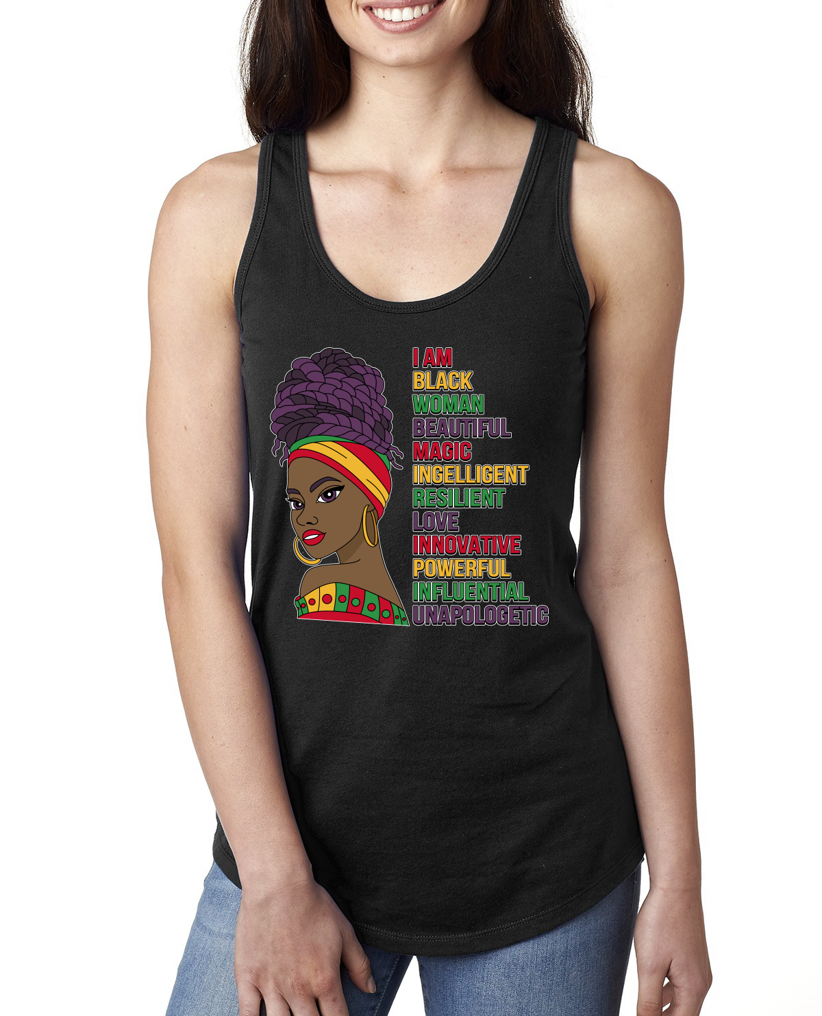 Camiseta sin mangas Black History Is My History African American Pride Damas Racerback - Imagen 3 de 10
