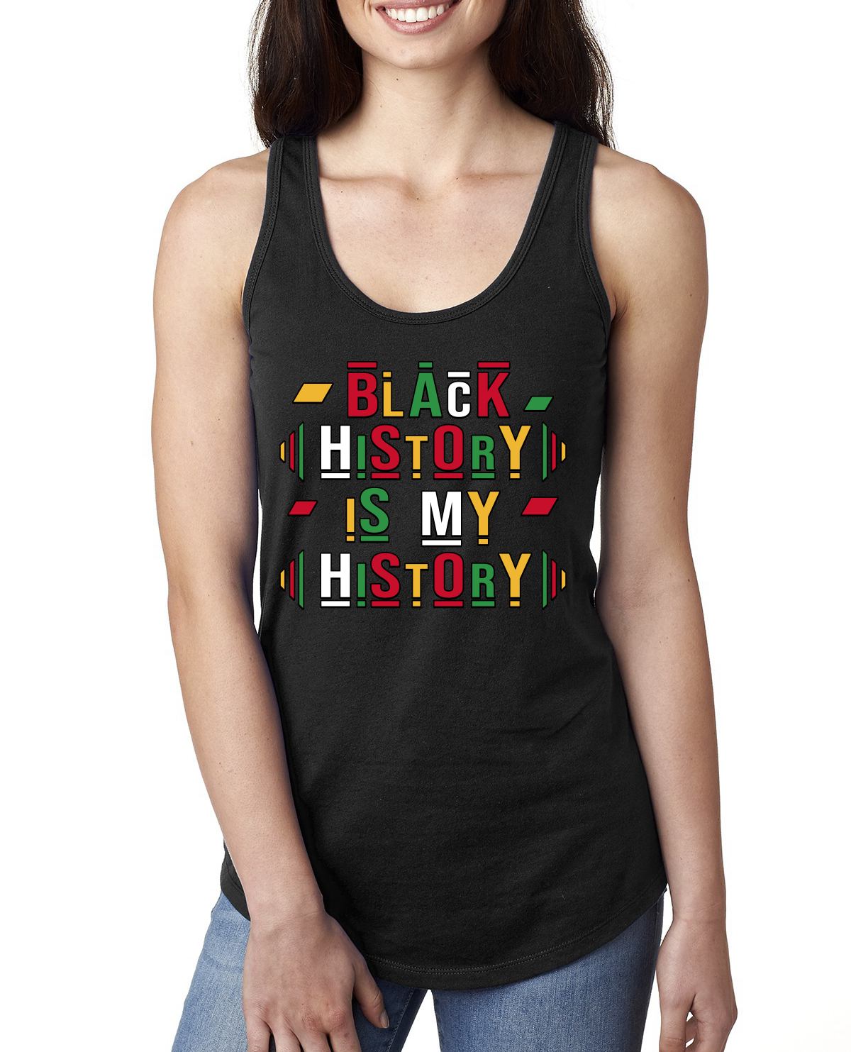 Camiseta sin mangas Black History Is My History African American Pride Damas Racerback - Imagen 5 de 10