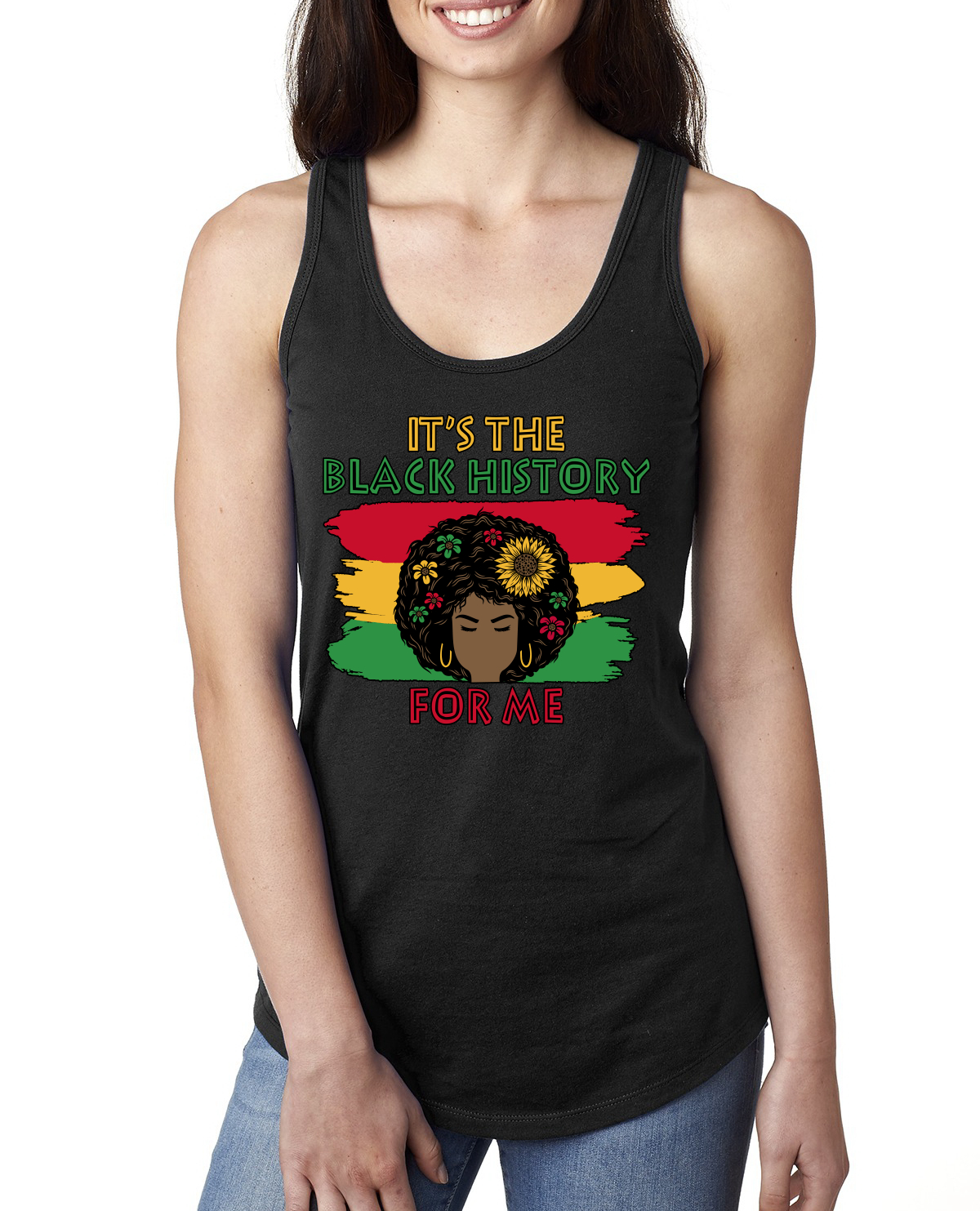 Camiseta sin mangas Black History Is My History African American Pride Damas Racerback - Imagen 6 de 10