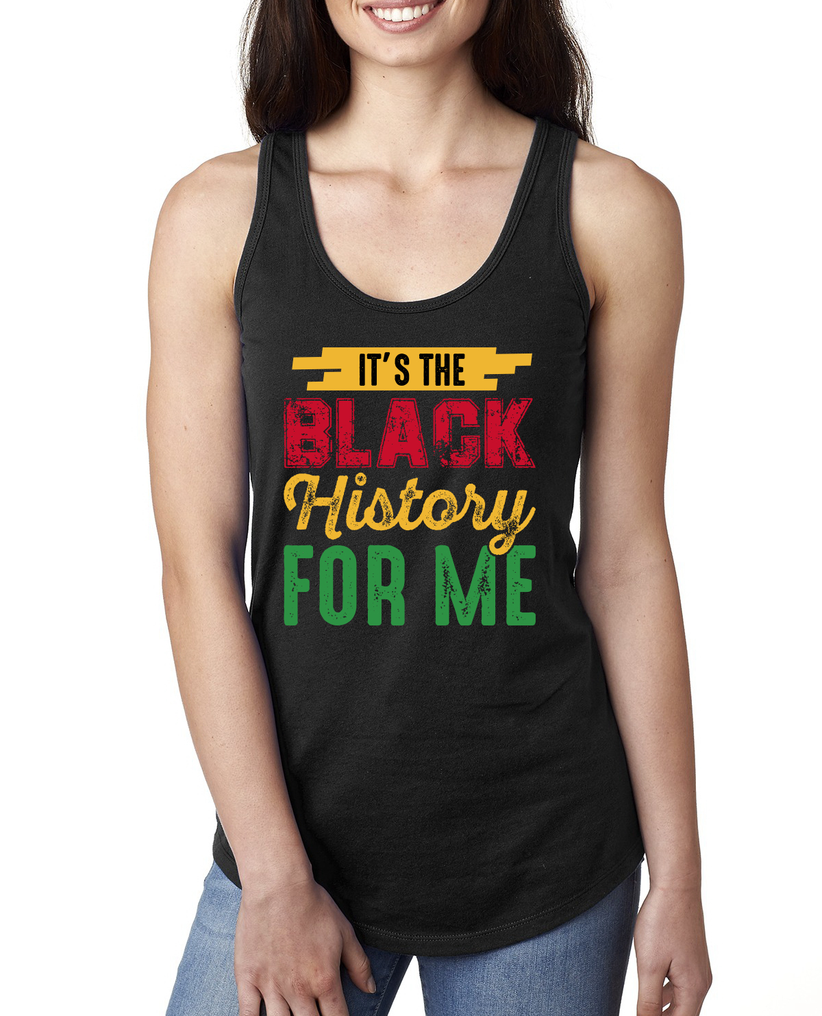 Camiseta sin mangas Black History Is My History African American Pride Damas Racerback - Imagen 9 de 10