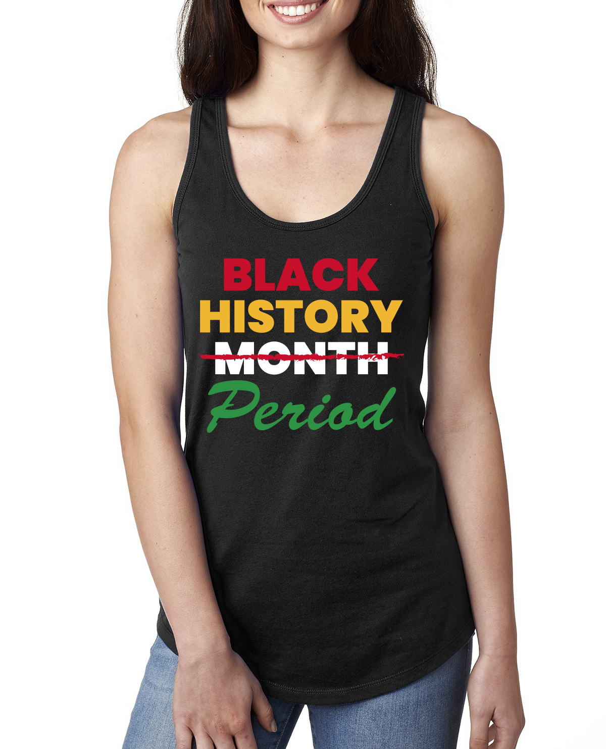 Camiseta sin mangas Black History Is My History African American Pride Damas Racerback - Imagen 10 de 10