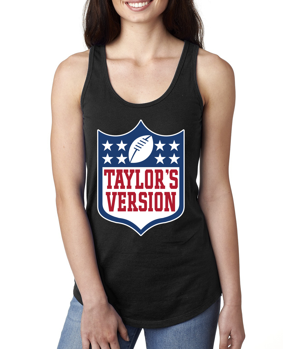 Taylors Version Football Parody Humor Ladies Racerback Tank Top - Picture 3 of 7