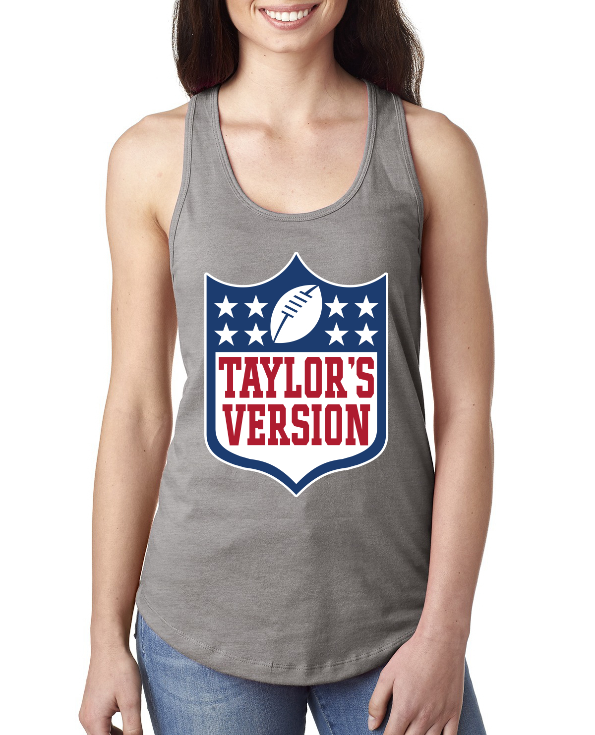 Taylors Version Football Parody Humor Ladies Racerback Tank Top - Picture 4 of 7