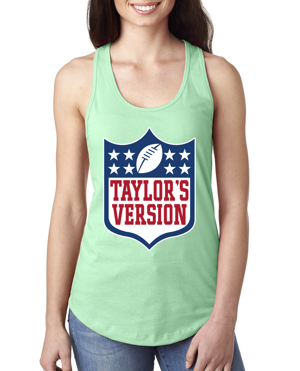 Taylors Version Football Parody Humor Ladies Racerback Tank Top - Picture 7 of 7