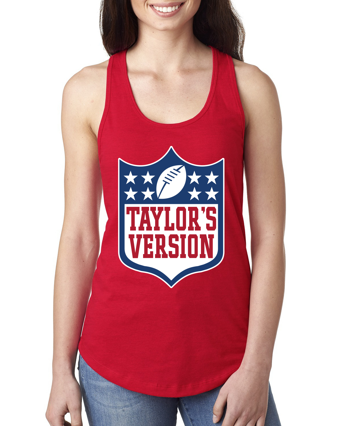 Taylors Version Football Parody Humor Ladies Racerback Tank Top - Picture 5 of 7