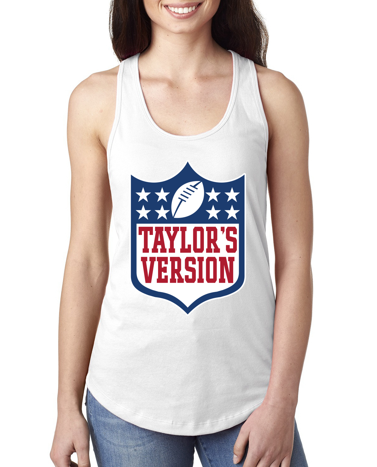 Taylors Version Football Parody Humor Ladies Racerback Tank Top - Picture 6 of 7