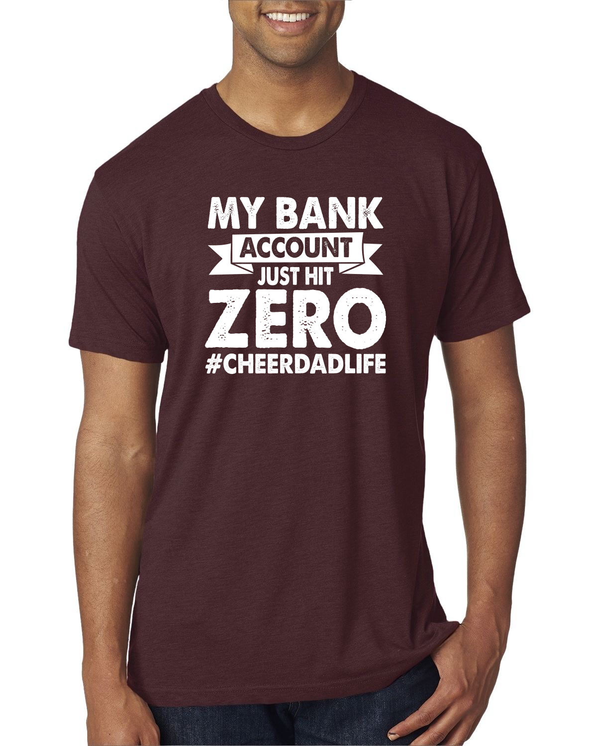 Camiseta Cheer Dad My Bank Account Just Hit Zero Humor Hombres Premium Tri Mezcla - Imagen 13 de 17