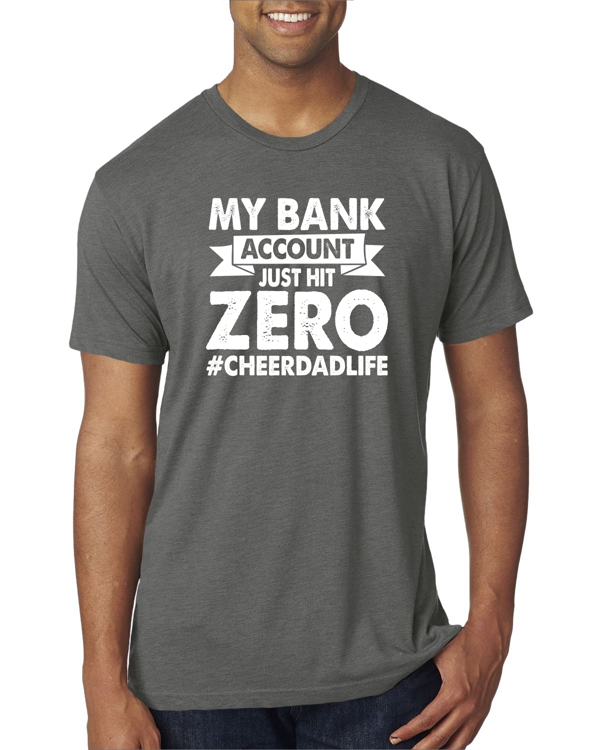 Camiseta Cheer Dad My Bank Account Just Hit Zero Humor Hombres Premium Tri Mezcla - Imagen 15 de 17