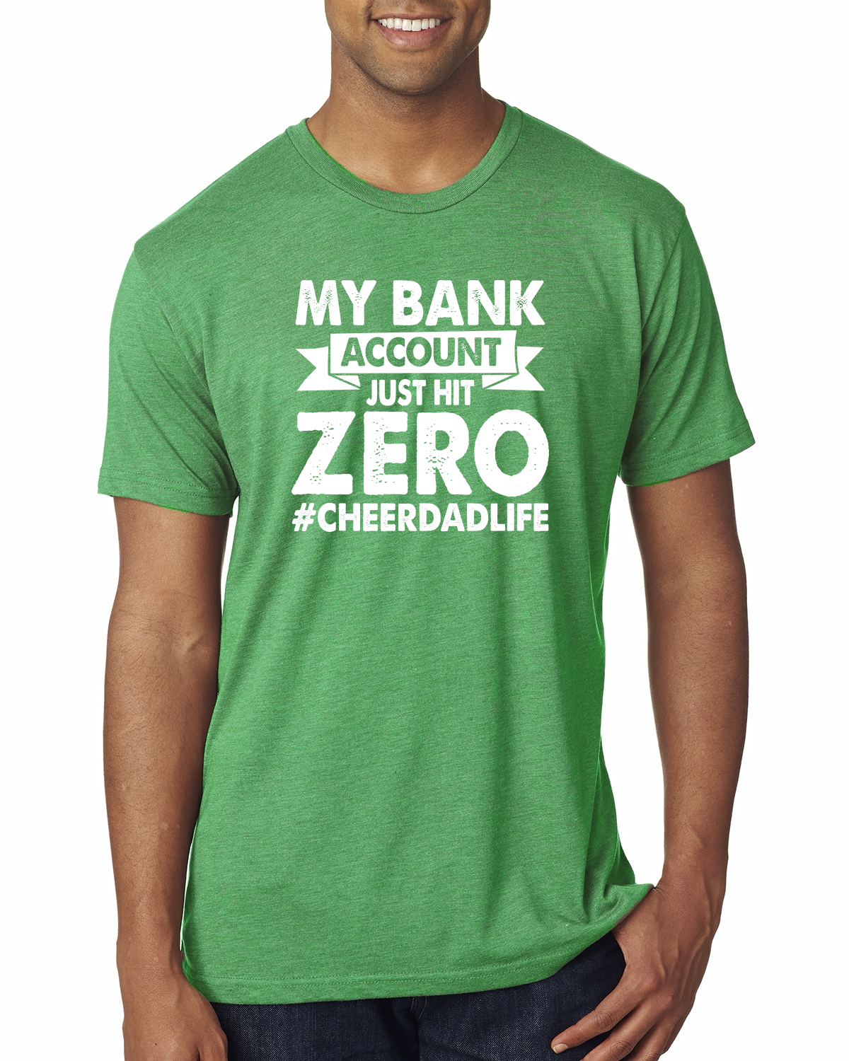 Camiseta Cheer Dad My Bank Account Just Hit Zero Humor Hombres Premium Tri Mezcla - Imagen 4 de 17