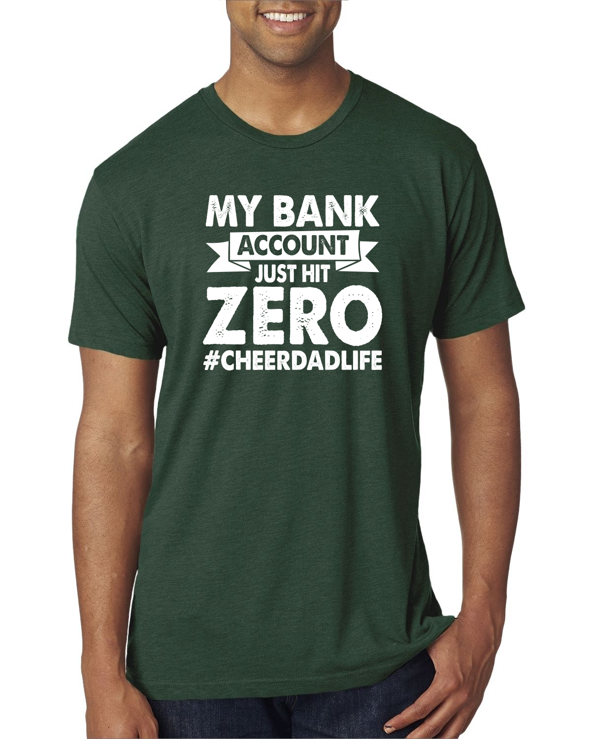 Camiseta Cheer Dad My Bank Account Just Hit Zero Humor Hombres Premium Tri Mezcla - Imagen 3 de 17
