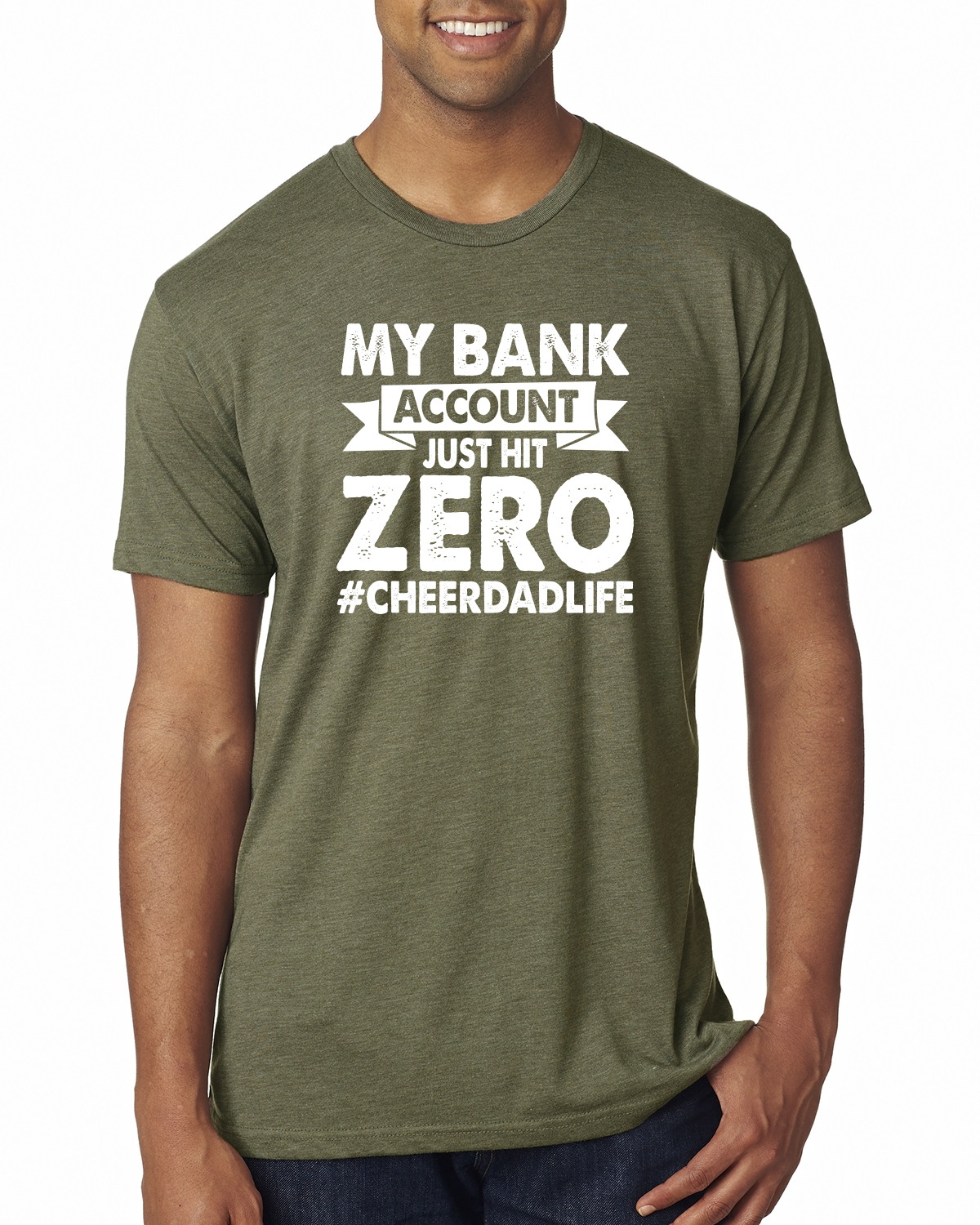 Camiseta Cheer Dad My Bank Account Just Hit Zero Humor Hombres Premium Tri Mezcla - Imagen 12 de 17
