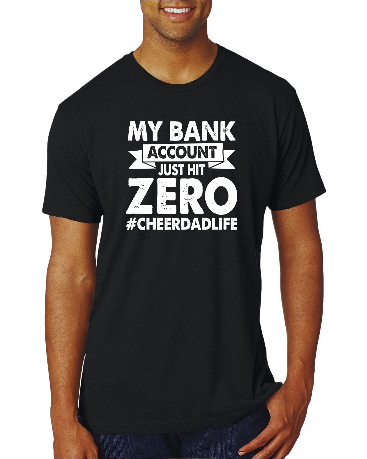 Camiseta Cheer Dad My Bank Account Just Hit Zero Humor Hombres Premium Tri Mezcla - Imagen 14 de 17