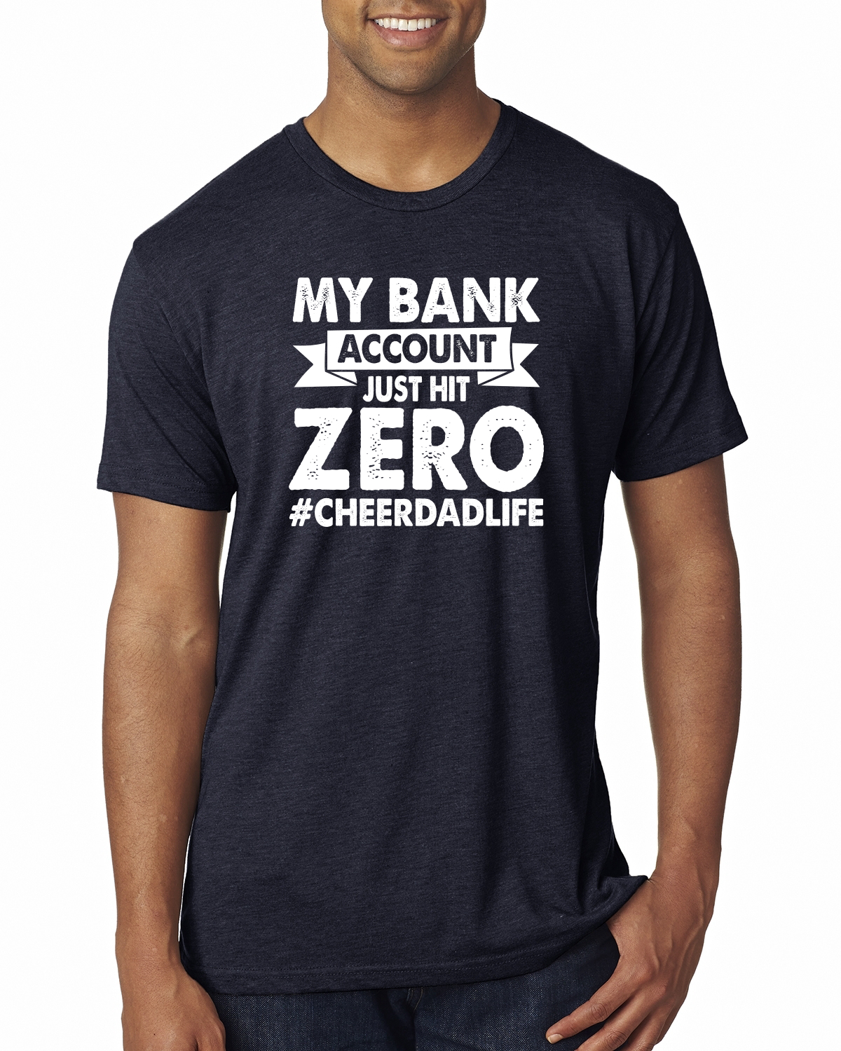 Camiseta Cheer Dad My Bank Account Just Hit Zero Humor Hombres Premium Tri Mezcla - Imagen 8 de 17