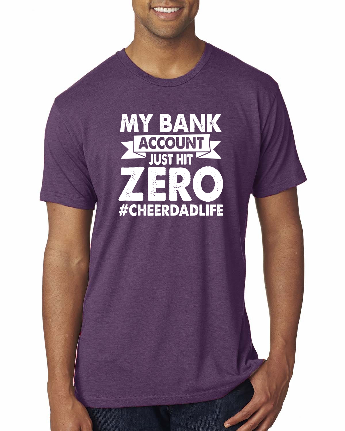 Camiseta Cheer Dad My Bank Account Just Hit Zero Humor Hombres Premium Tri Mezcla - Imagen 9 de 17