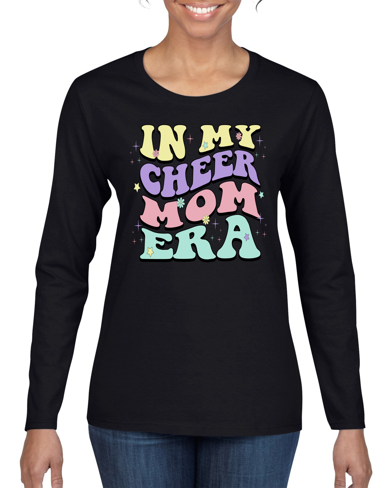 Camiseta Cheer Mom Era Mujeres Gráfica Mangas Largas - Imagen 3 de 8