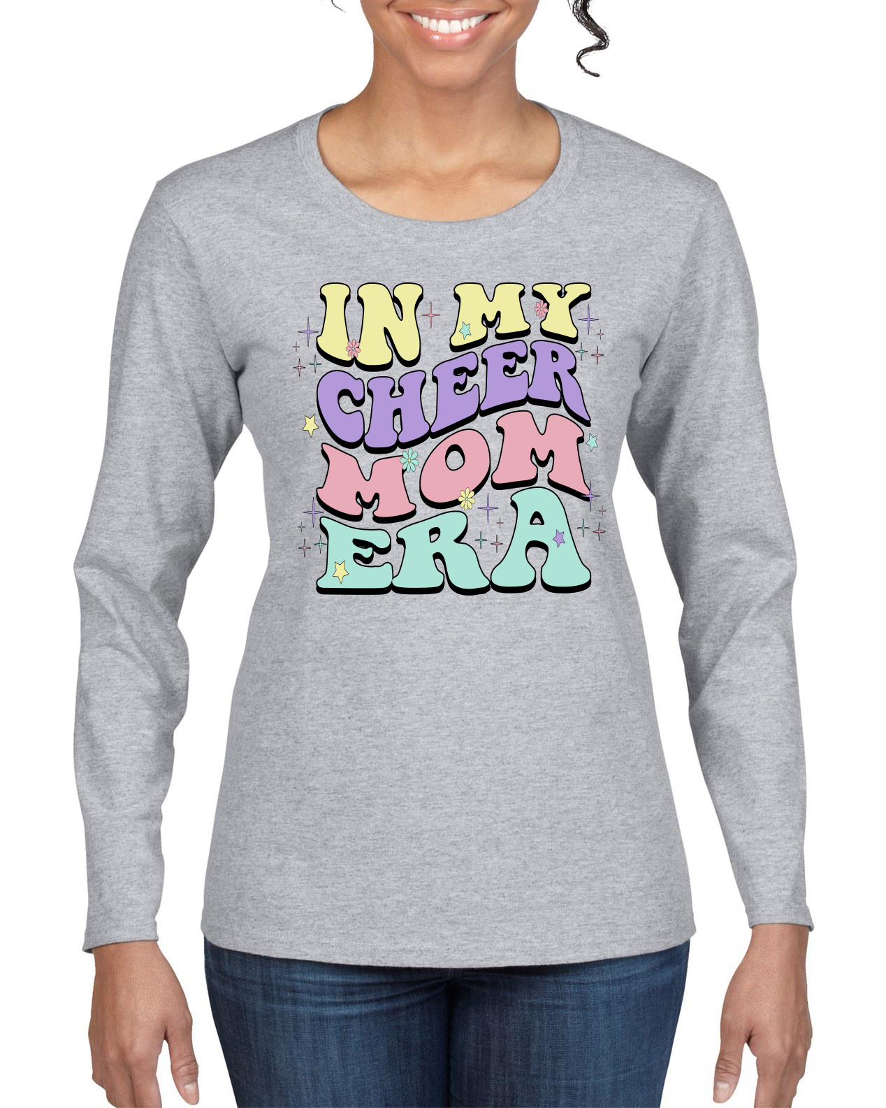 Camiseta Cheer Mom Era Mujeres Gráfica Mangas Largas - Imagen 4 de 8