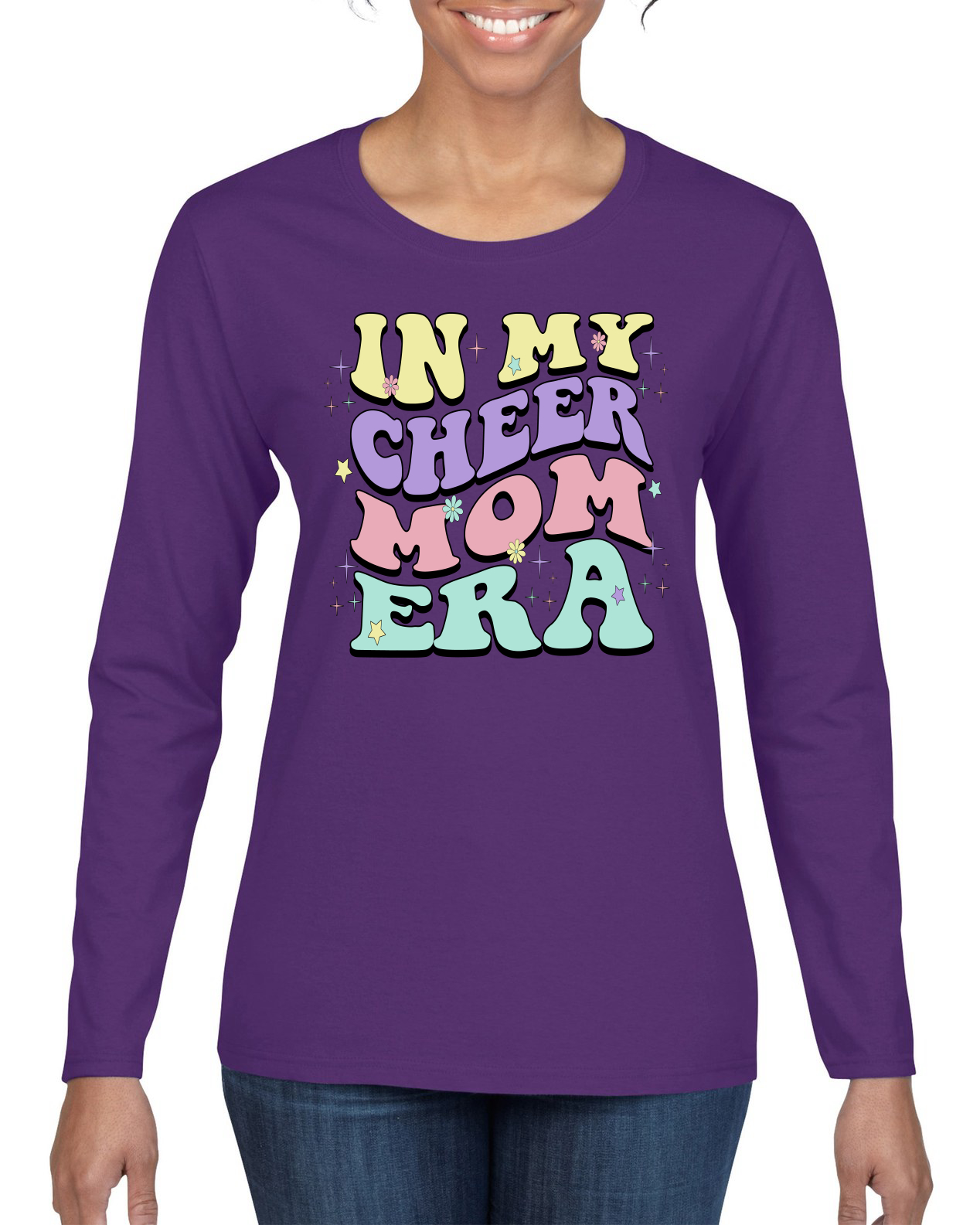 Camiseta Cheer Mom Era Mujeres Gráfica Mangas Largas - Imagen 6 de 8