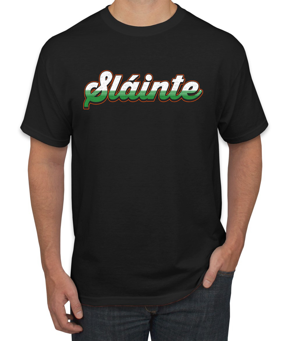 Slainte Vintage irisches Wortzeichen Herren T-Shirt - Bild 2 von 6