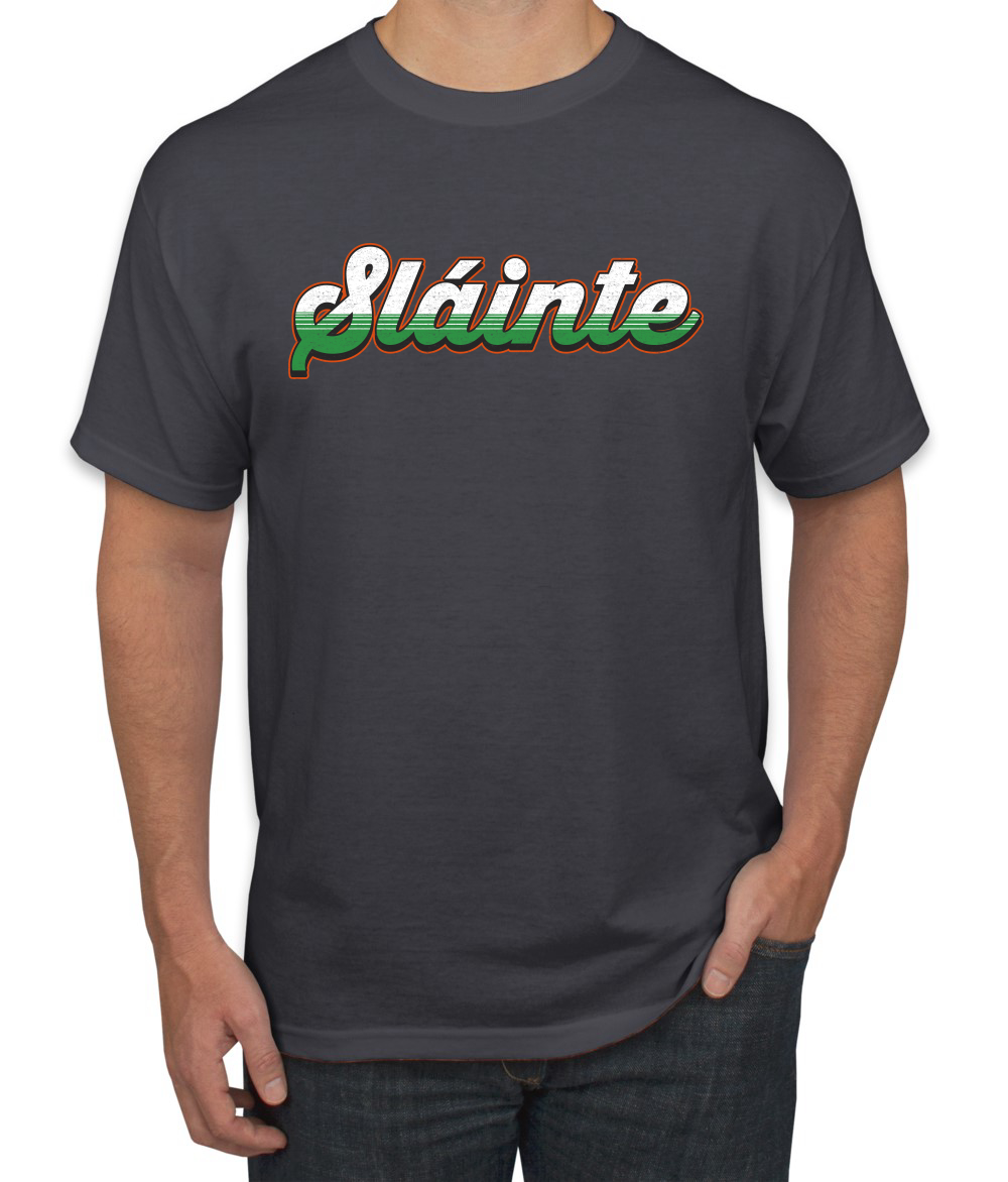 Slainte Vintage irisches Wortzeichen Herren T-Shirt - Bild 3 von 6