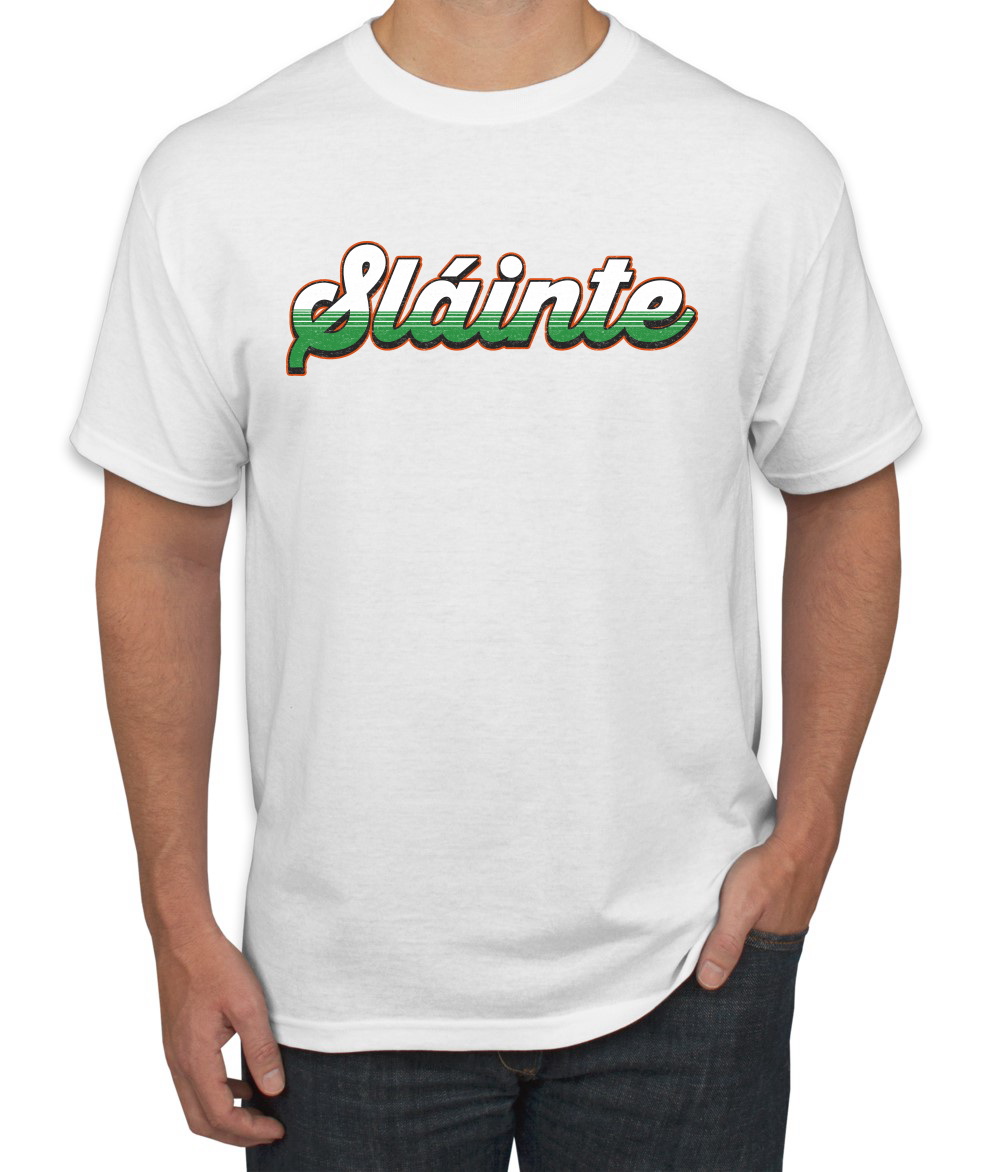 Slainte Vintage irisches Wortzeichen Herren T-Shirt - Bild 6 von 6