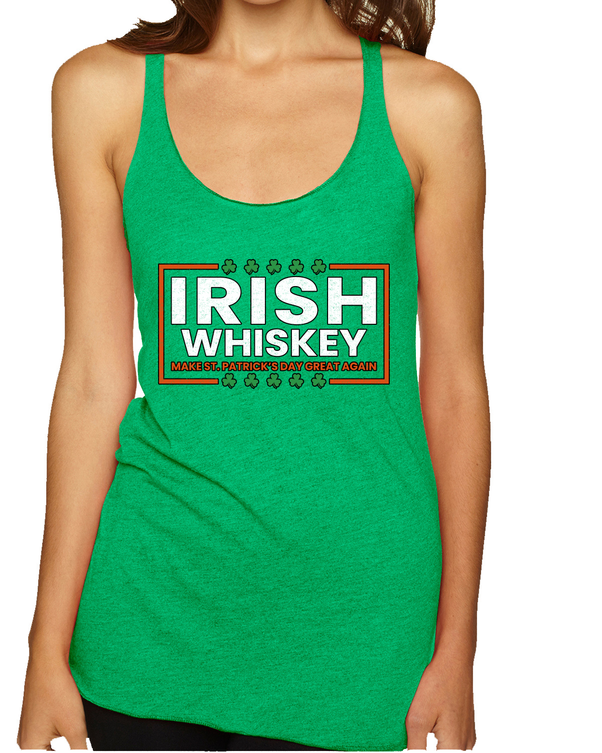 Irish Whiskey Make Great Again Tri-Blend Racerback Tank Top - Picture 2 of 2