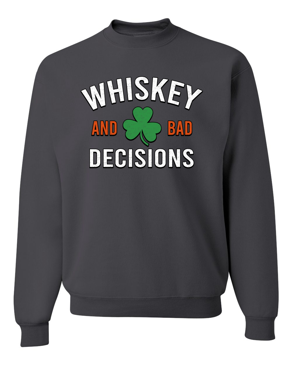 Sudadera Cuello Redondo Whiskey and Bad Decisions Trébol unisex - Imagen 3 de 6