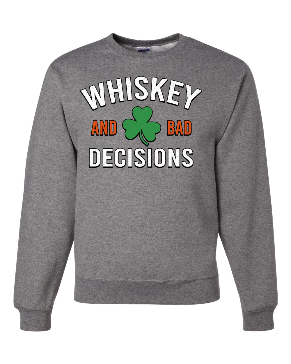 Sudadera Cuello Redondo Whiskey and Bad Decisions Trébol unisex - Imagen 4 de 6