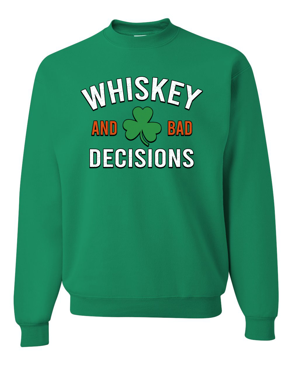 Sudadera Cuello Redondo Whiskey and Bad Decisions Trébol unisex - Imagen 5 de 6