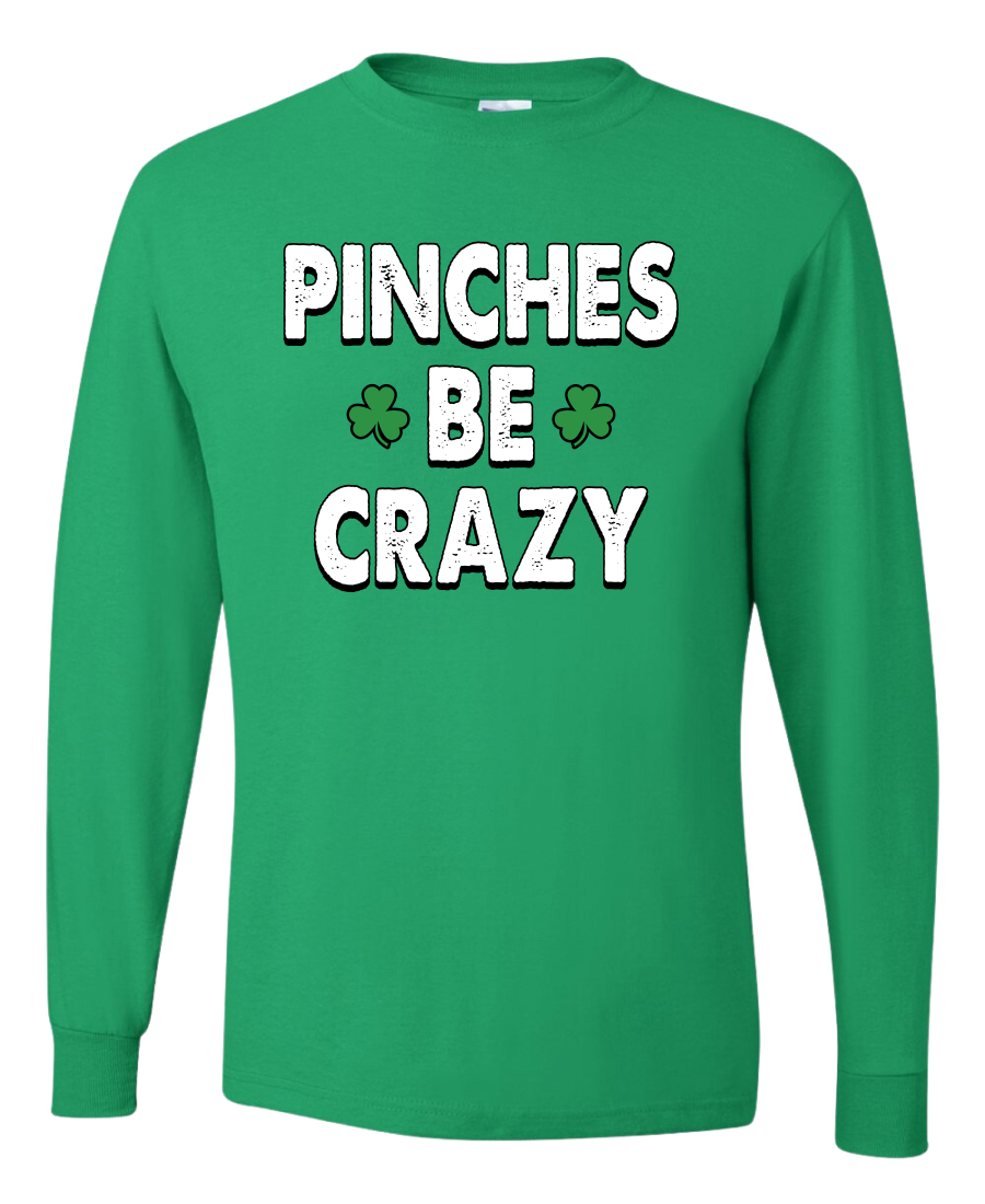 Pinches Be Crazy Clovers Mens Long Sleeve Shirt - Picture 5 of 6