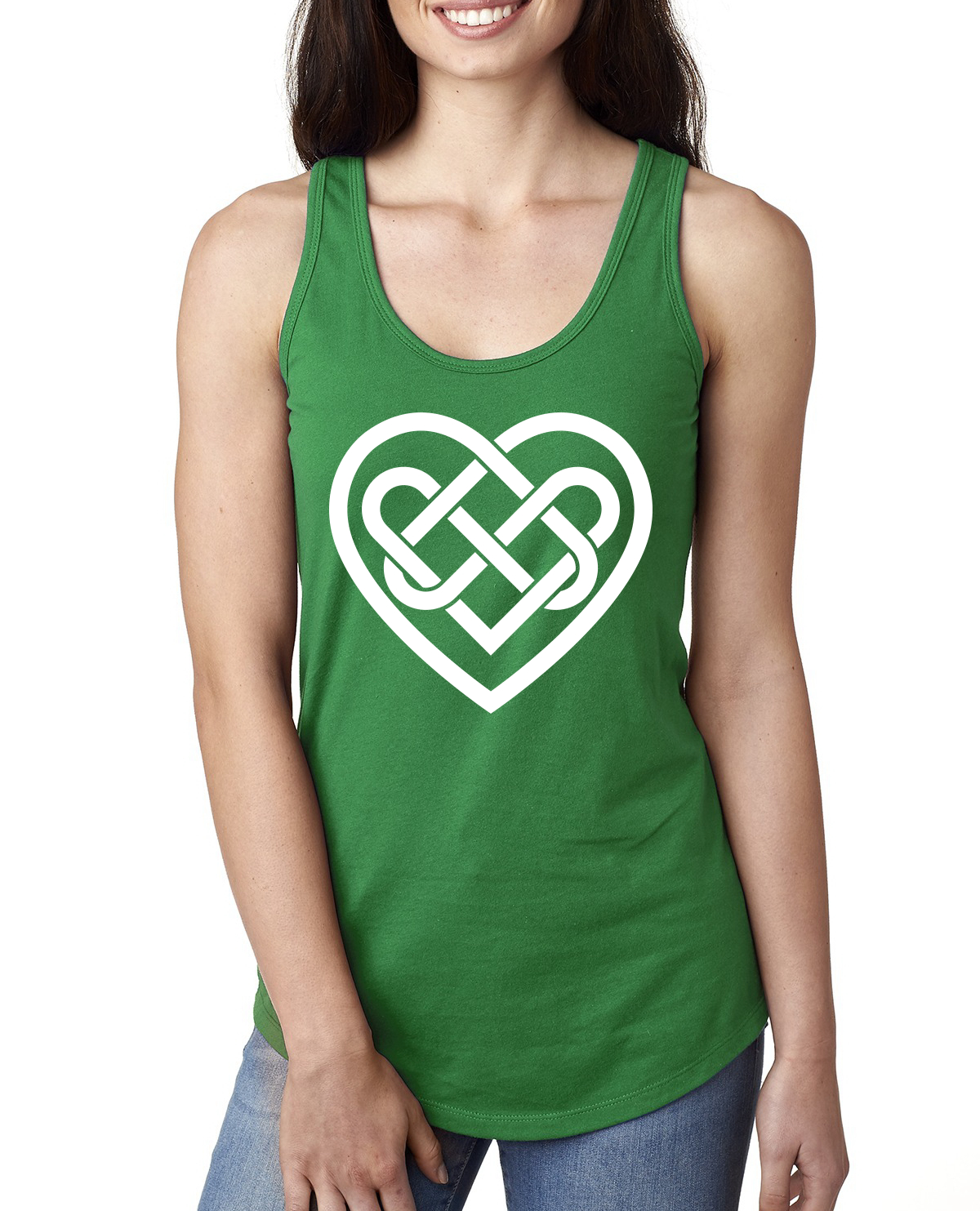 St.Patrick's Day Irish Pride Luck Collections Kelly Ladies Racerback Tank Top - Picture 7 of 13