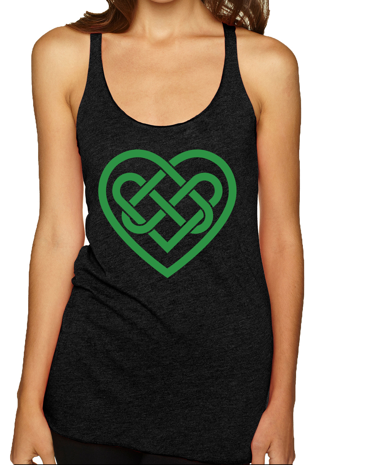 St.Patrick's Day Irish Pride Luck Collections Black Tri-Blend Racerback Tank Top - Picture 7 of 13