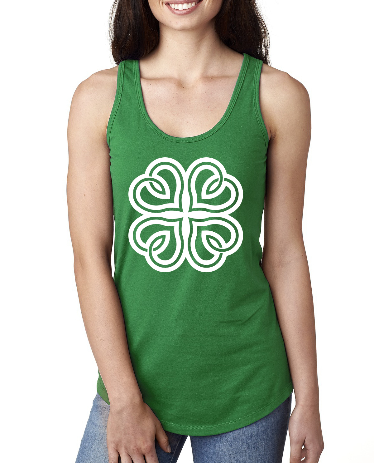 St.Patrick's Day Irish Pride Luck Collections Kelly Ladies Racerback Tank Top - Picture 8 of 13