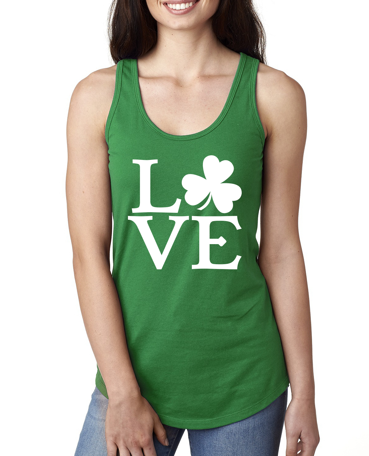St.Patrick's Day Irish Pride Luck Collections Kelly Ladies Racerback Tank Top - Picture 11 of 13