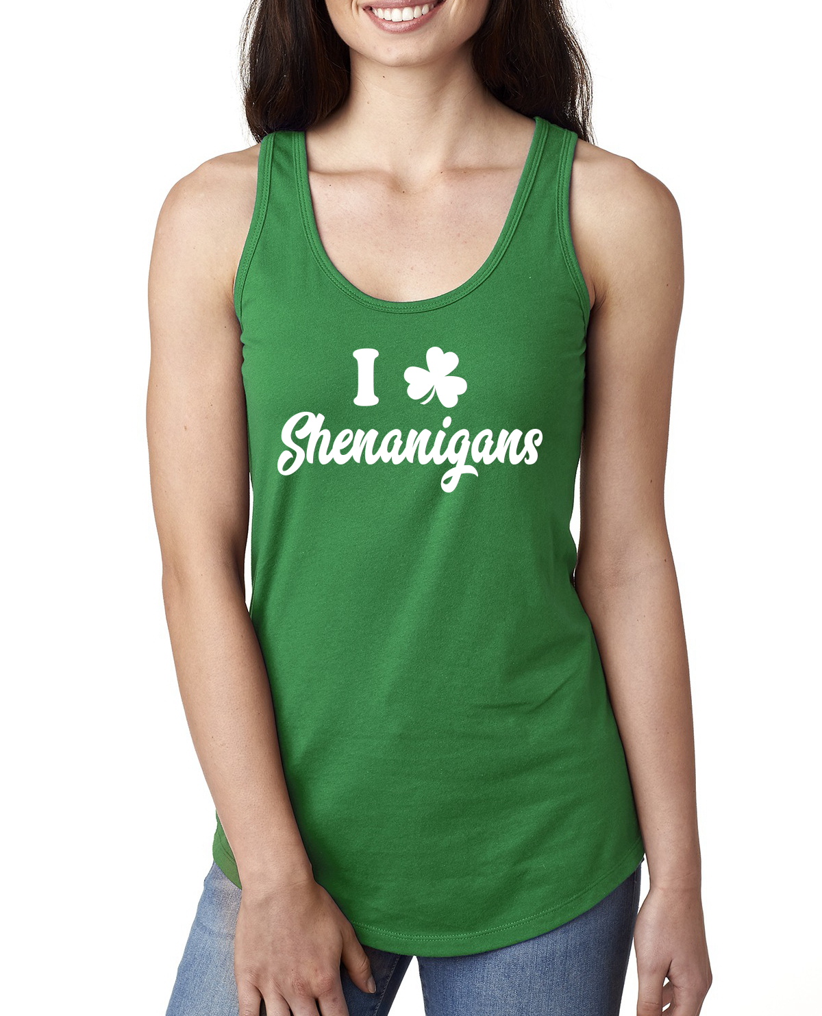 St.Patrick's Day Irish Pride Luck Collections Kelly Ladies Racerback Tank Top - Picture 13 of 13