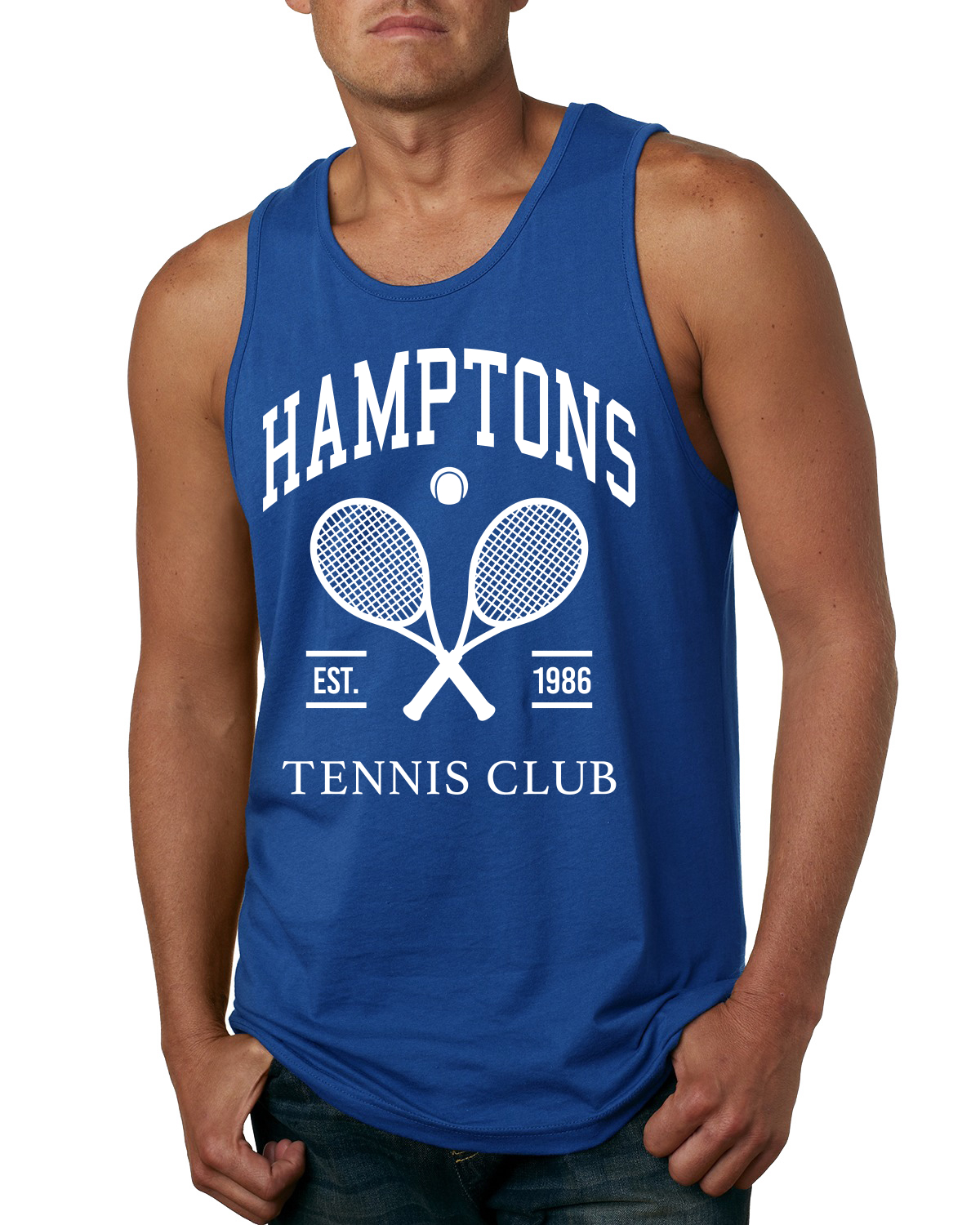 Top sin mangas Hamptons Tennis Club Est 1986 deportes para hombre - Imagen 5 de 5