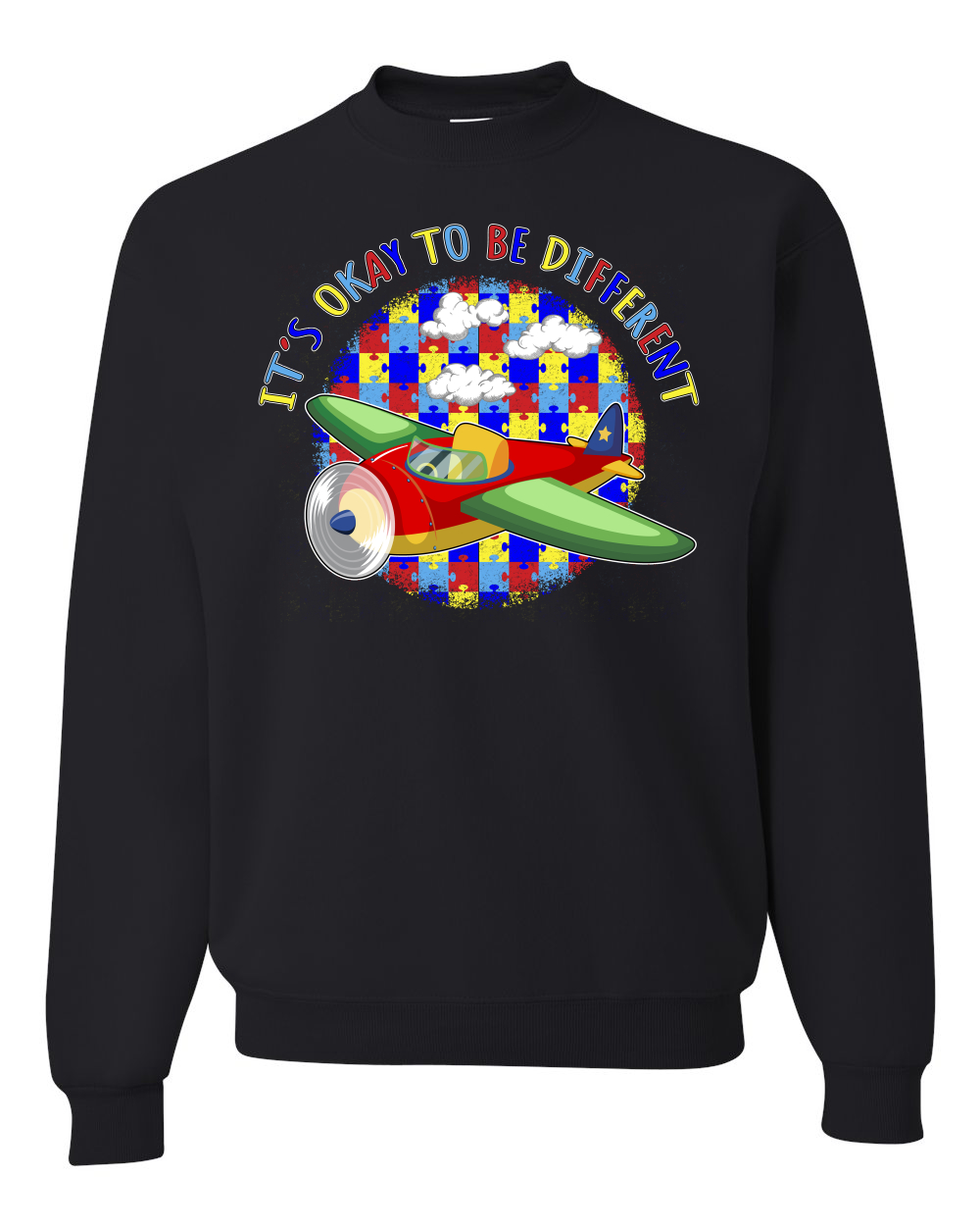 Its Okay to Be Different | Plane Autism Awarness Unisex Crewneck Sweatshirt - Picture 3 of 23