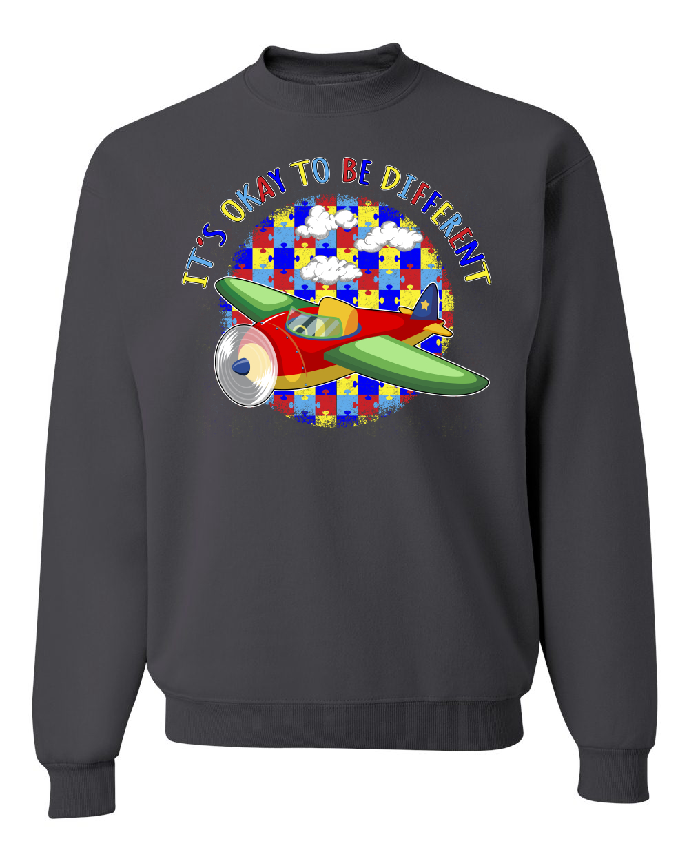 Its Okay to Be Different | Plane Autism Awarness Unisex Crewneck Sweatshirt - Picture 4 of 23