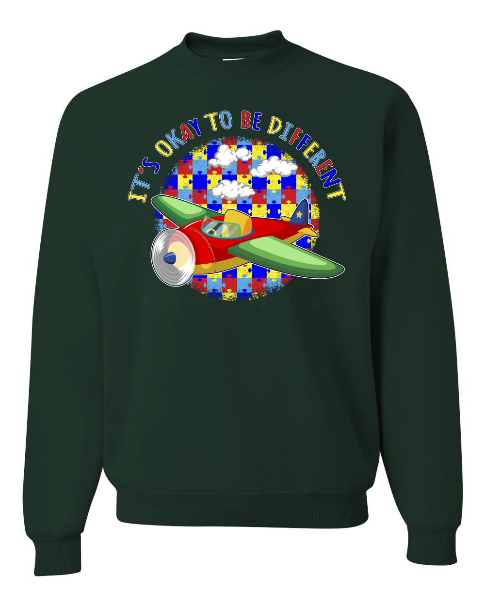 Its Okay to Be Different | Plane Autism Awarness Unisex Crewneck Sweatshirt - Picture 5 of 23