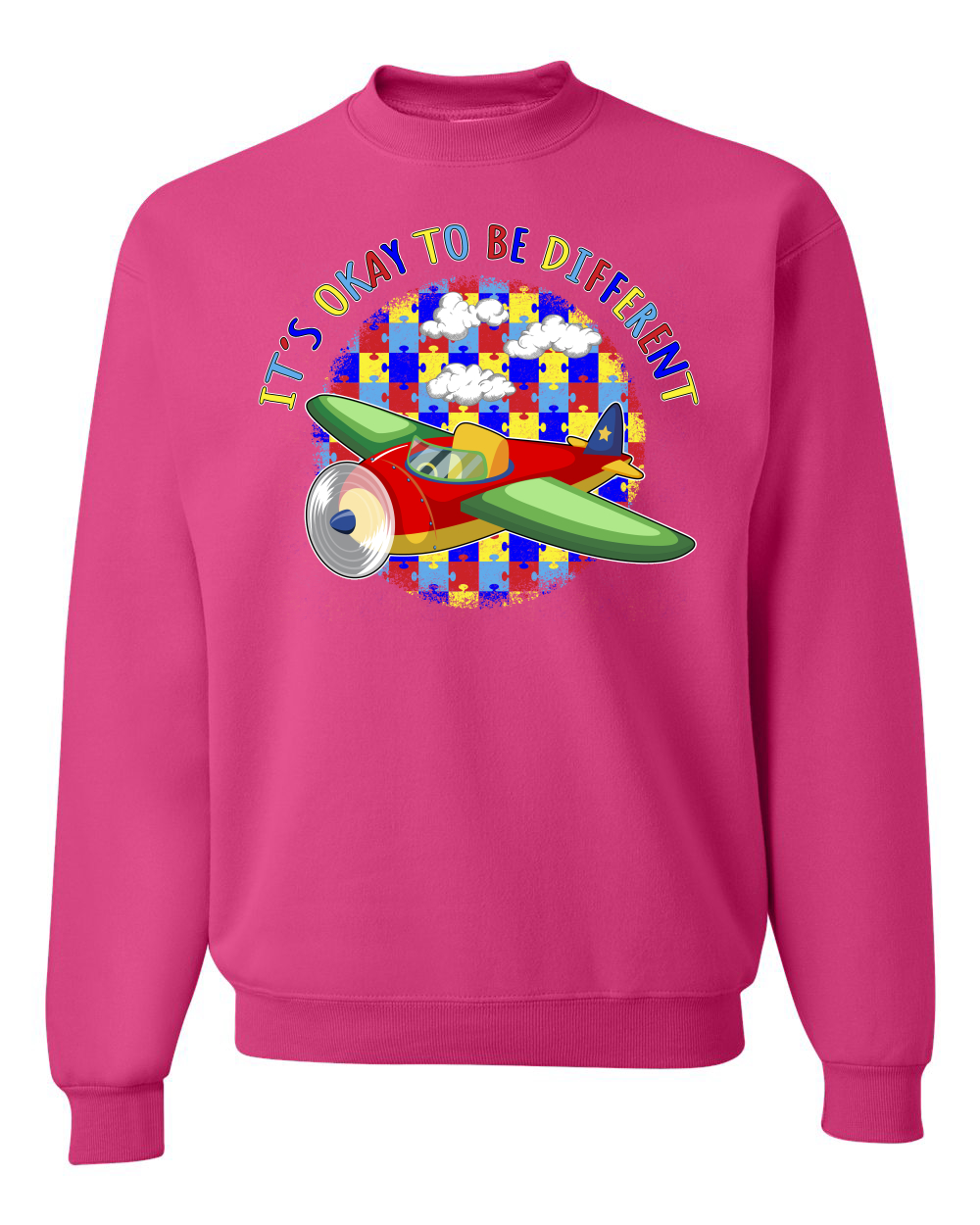 Its Okay to Be Different | Plane Autism Awarness Unisex Crewneck Sweatshirt - Picture 6 of 23