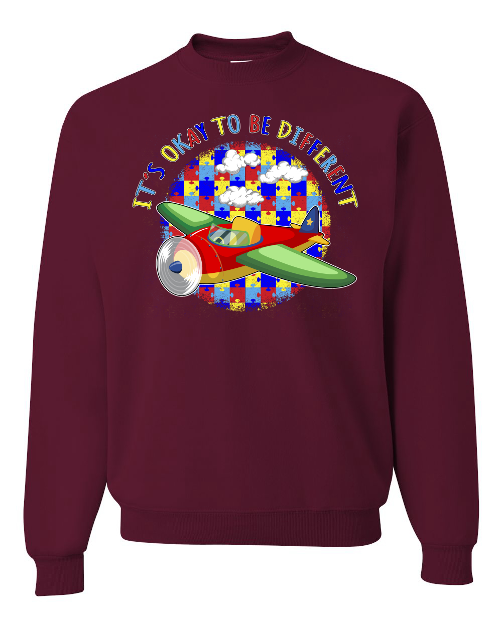 Its Okay to Be Different | Plane Autism Awarness Unisex Crewneck Sweatshirt - Picture 11 of 23